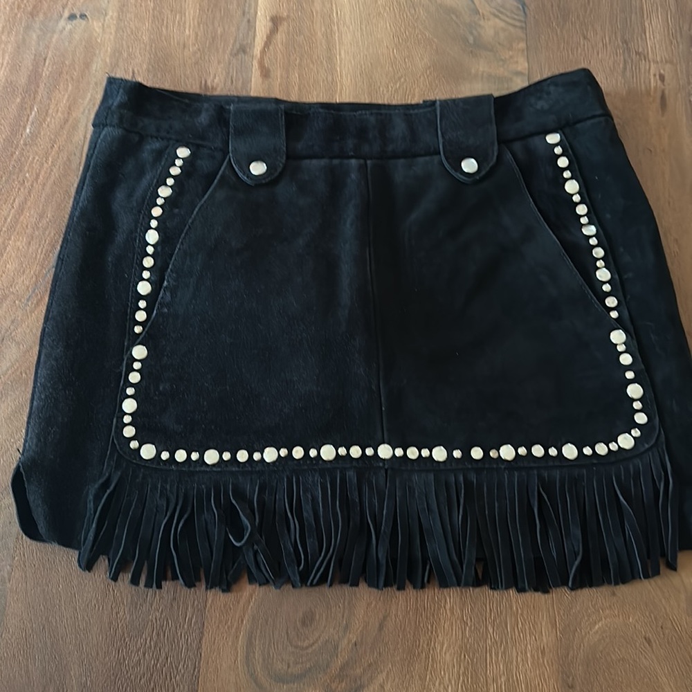 Maje Suede Mini Skirt